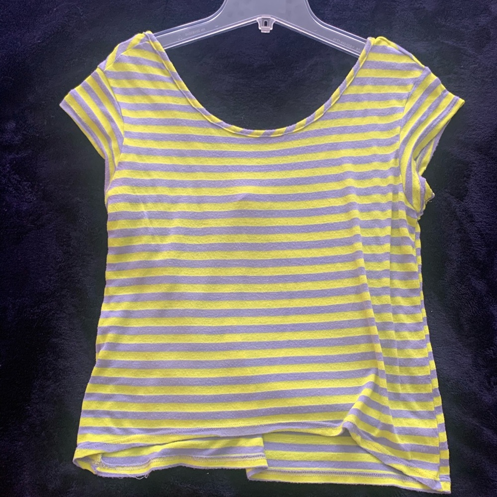 Crop top - Highlighter green/grey